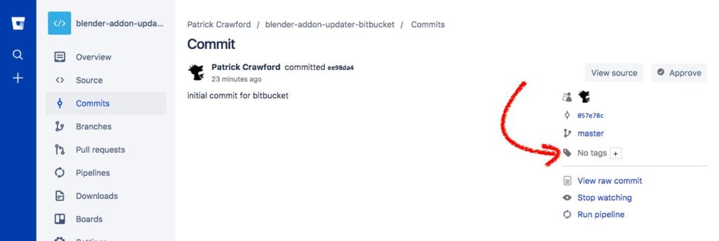 bitbucket tags step 2