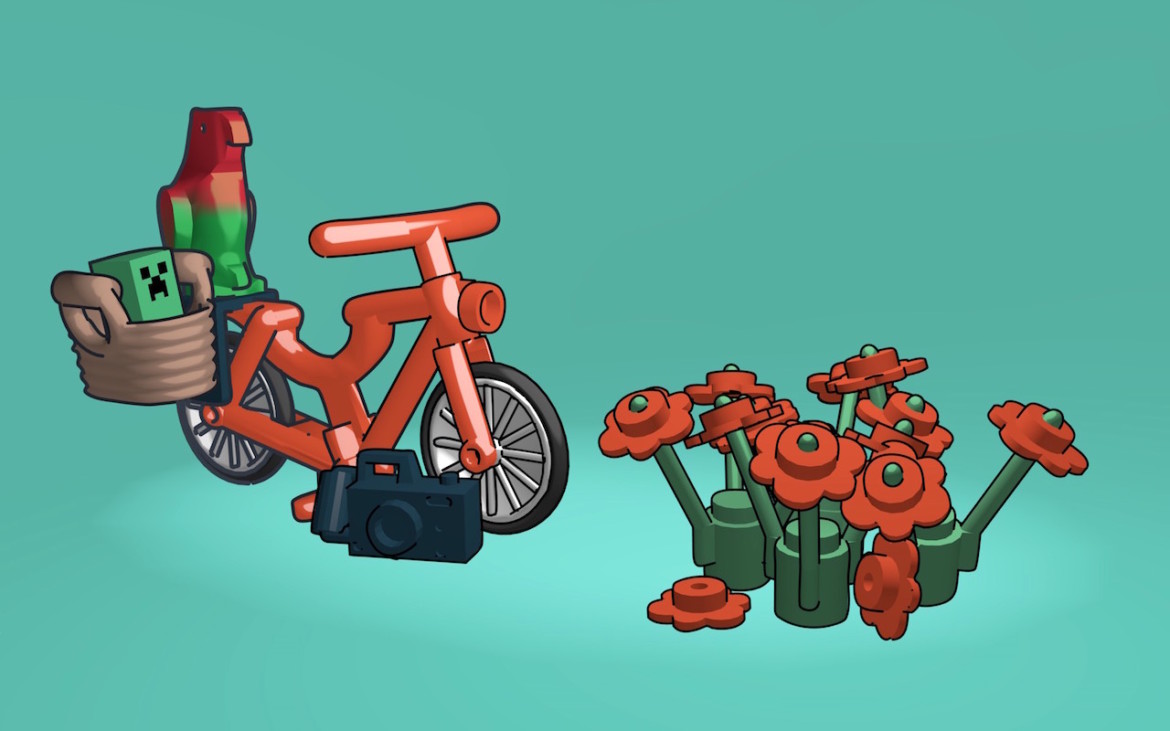 lego valentine 3d render